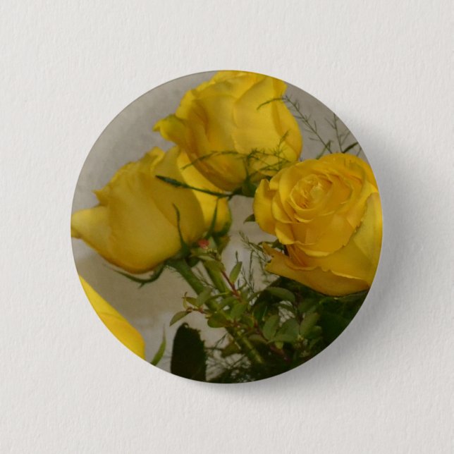 Yellow Roses 6 Cm Round Badge (Front)