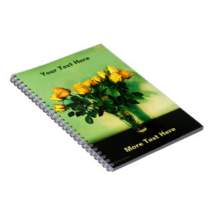 Yellow Roses Against a Green Wall Notebook