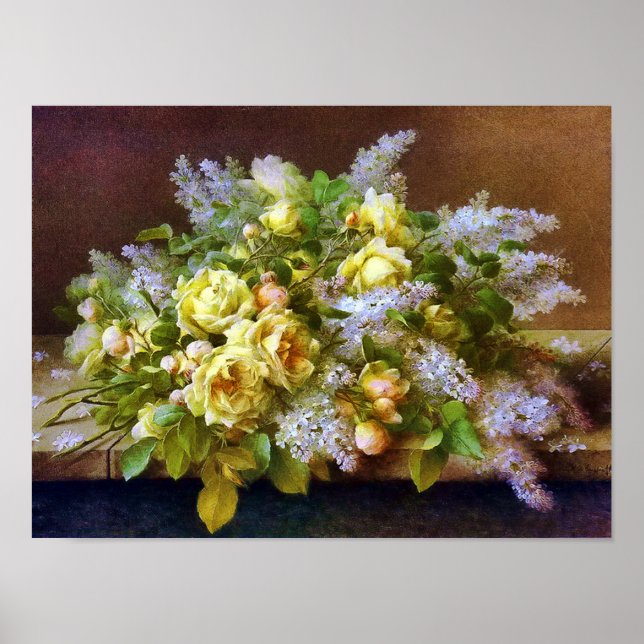 Yellow Roses and Lilacs Poster (Front)