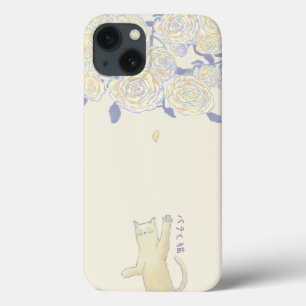 Yellow Roses and Playing Cat iPhone 13 Case