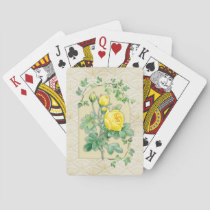 Yellow Roses Art Deco Playing Cards