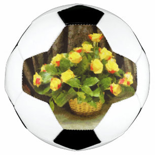 Yellow roses basket painting football