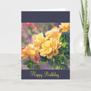 Yellow Roses Birthday Card