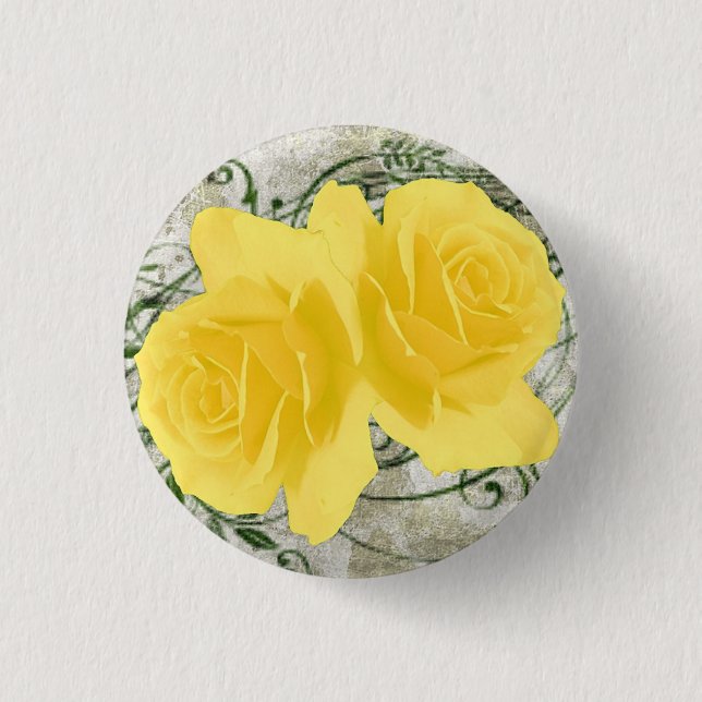 Yellow Roses Button (Front)