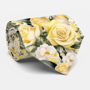 Yellow Roses Classic Formal Floral Neck Tie