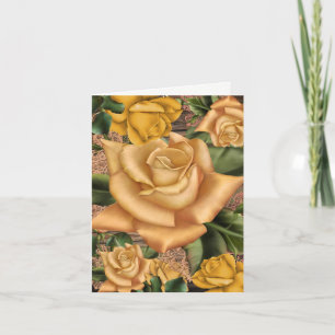 Yellow Roses & Country Rustic Wood Bridal Shower Invitation
