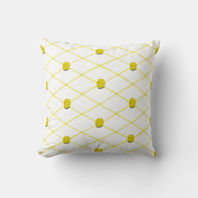 Yellow Roses Criss Cross Quilt Pattern Pillows (Front)