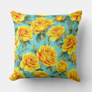 Yellow roses Elegant Floral Home Decor 💙 Cushion