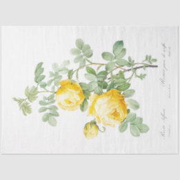 Yellow Roses Floral Ephemera Decoupage Tissue Paper
