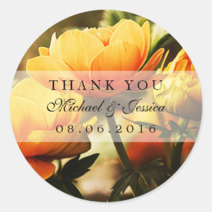 Yellow Roses Floral Wedding Favour Stickers