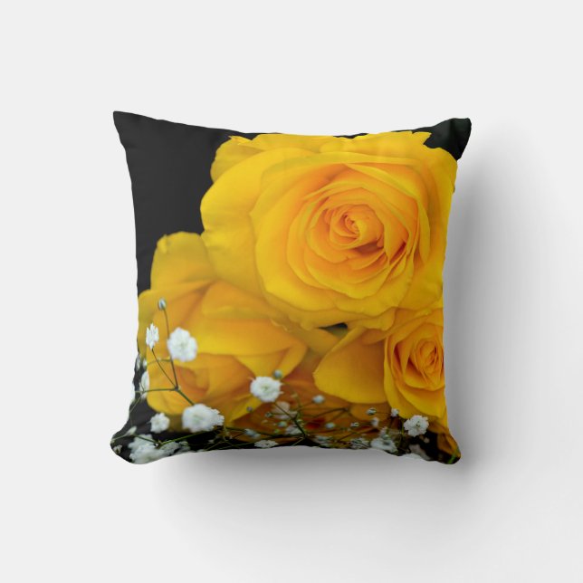 Yellow roses flower Cushion (Front)