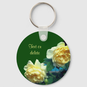 Yellow Roses Flower Personalized Key Ring