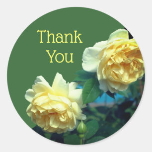 Yellow Roses Flower Thank You Classic Round Sticker