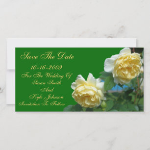 Yellow Roses Flower Wedding Save The Date