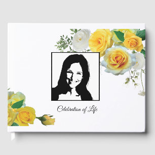 Yellow Roses Funeral/Memorial/Wedding Guest Book