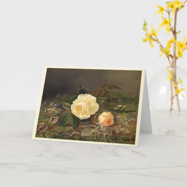 Yellow Roses, Happy Birthday Card (Yellow Flower)