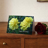 Yellow Roses Happy Birthday Card