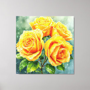 🌼 Yellow Roses Home Accent 🌼 Canvas Print