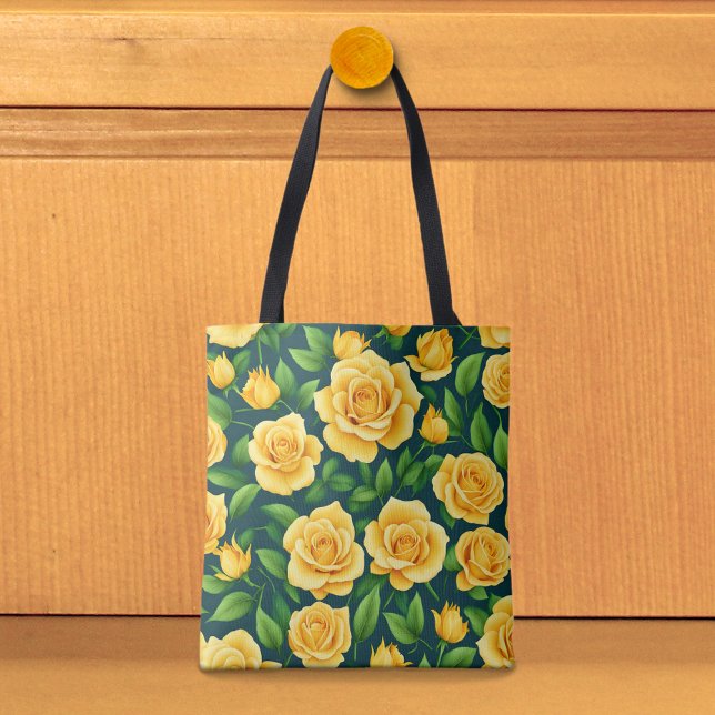 Yellow Roses Image No. 2 Tote Bag (Tote bag with yellow roses)