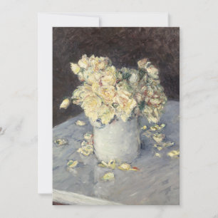 Yellow Roses in a Vase by Caillebott Impressionist Thank You Card