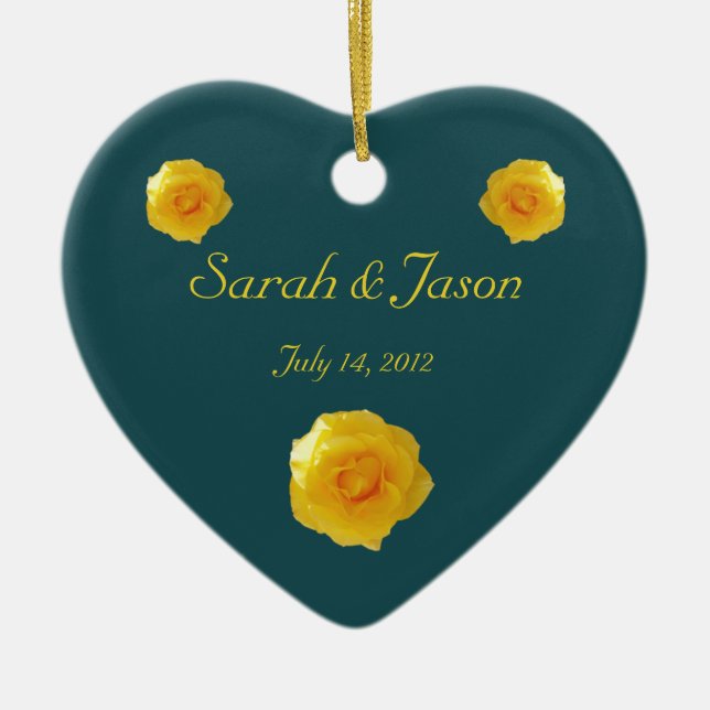 Yellow Roses keepsake ornament (Front)