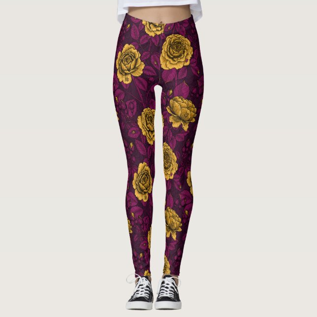 Yellow roses leggings (Front)