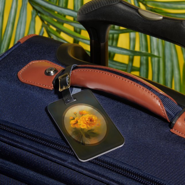 Yellow Roses Luggage Tag (Front Insitu 1)