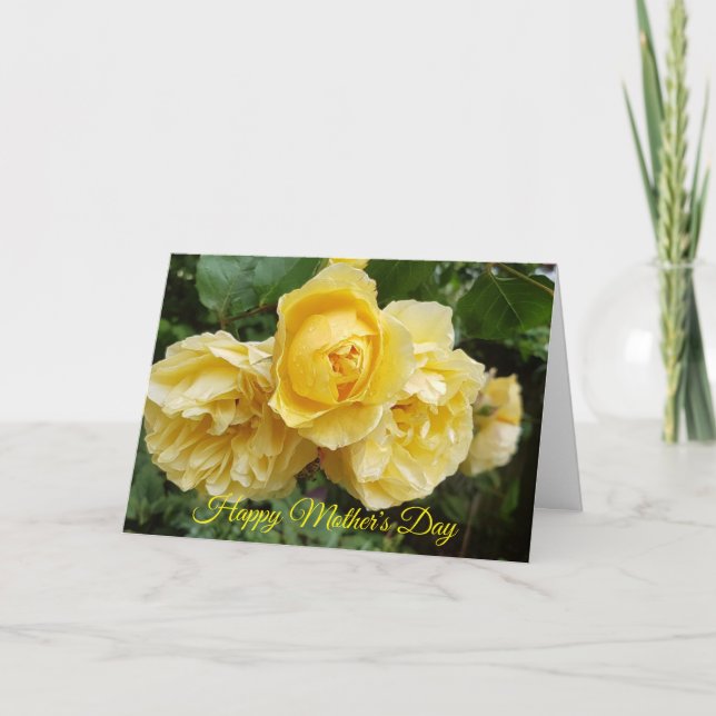 Yellow Roses Mother's Day Holiday Card (Front)