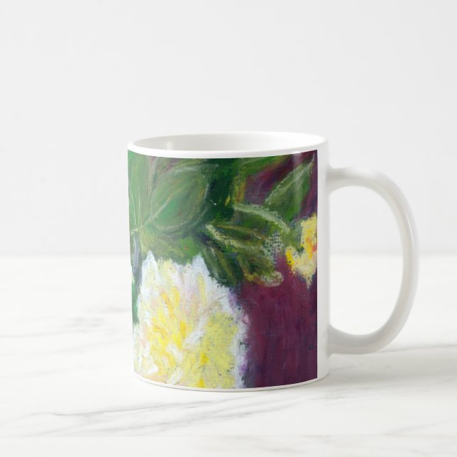 Yellow Roses Oil Pastel Painting Coffee Mug (Right)