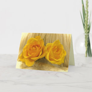 Yellow Roses on Lace Mothers Day Card