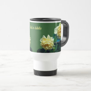 Yellow Roses Personalised  Travel Mug