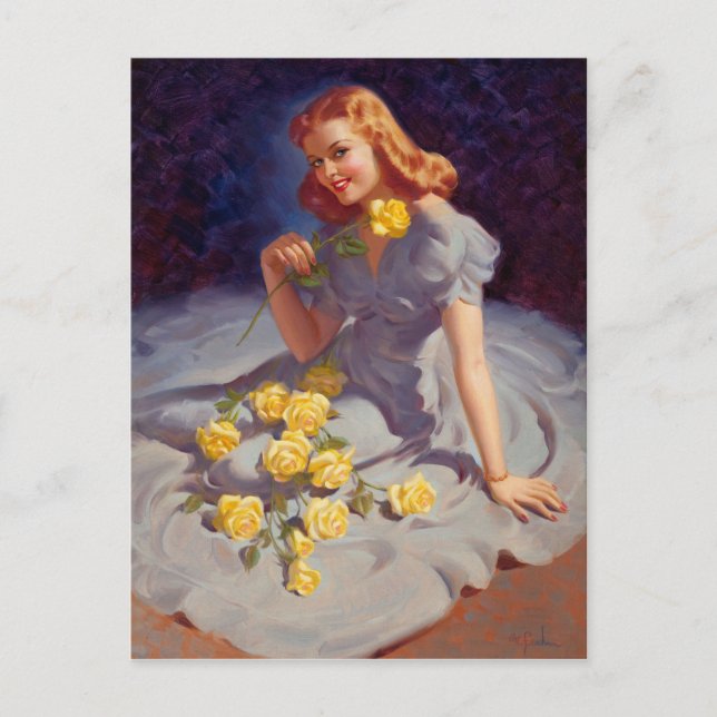 Yellow Roses Postcard (Front)