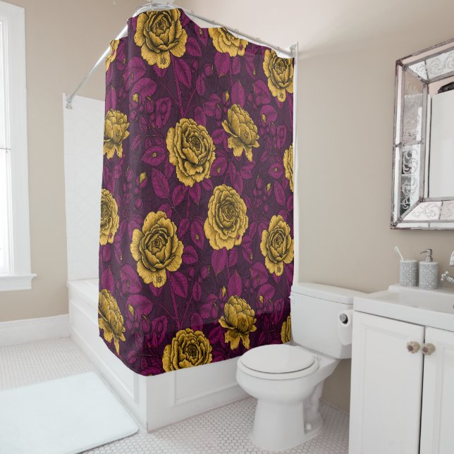 Yellow roses shower curtain (In Situ)
