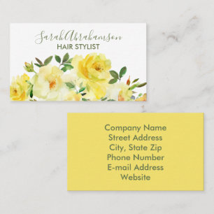 Yellow Roses Sunshine Beautiful Business Cards