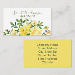 Yellow Roses Sunshine Beautiful Business Cards