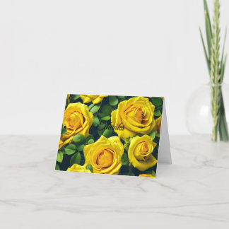 Yellow Roses Thank You Card