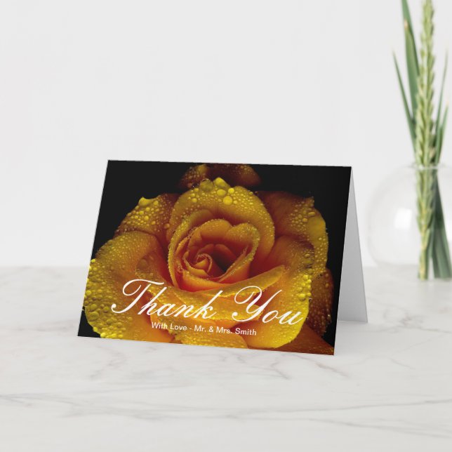 Yellow Roses Thank You Card (Front)