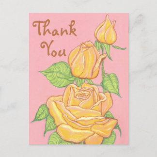 Yellow Roses Thank You Postcard 2