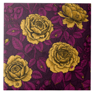 Yellow roses tile