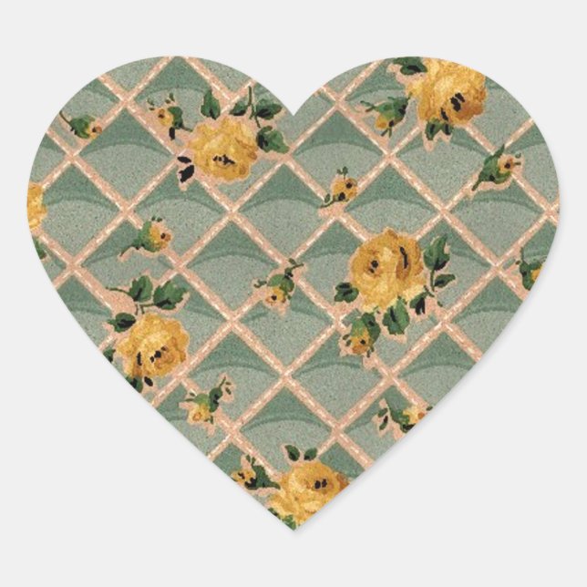 Yellow Roses Vintage Wallpaper - Sticker (Front)