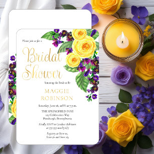 Yellow Roses   Violets Boho Floral Bridal Shower