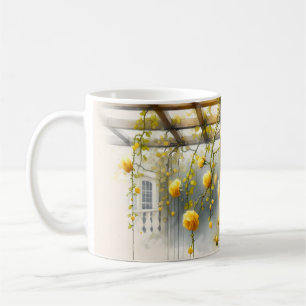 Yellow Roses Watercolor Garden Coffee Mug