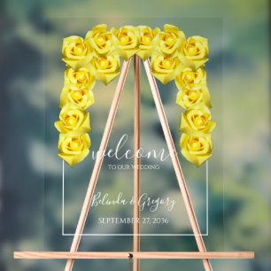 Yellow Roses Wedding Welcome Sign