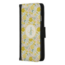 Yellow Roses with Monogram Wallet Case