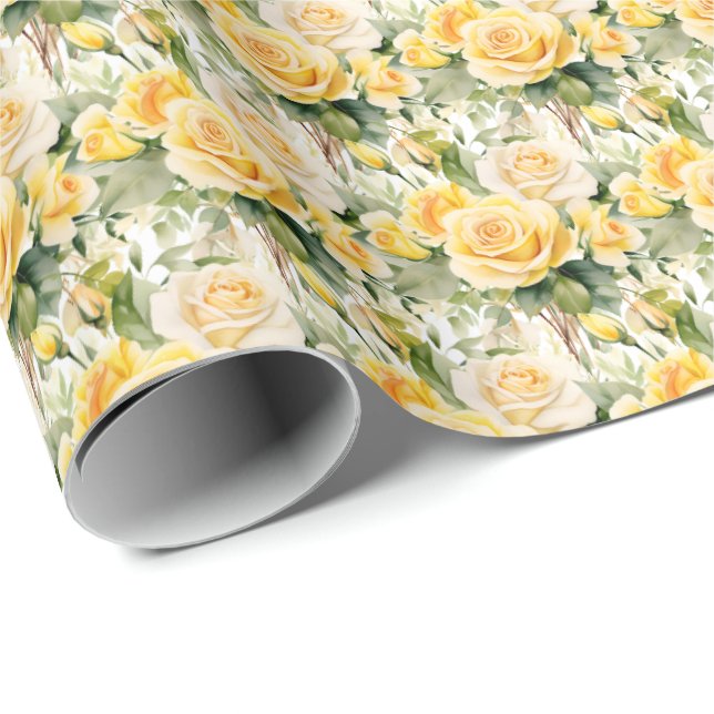 Yellow Roses  Wrapping Paper (Roll Corner)