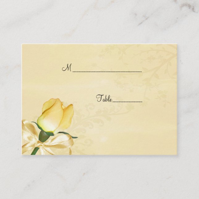 Yellow RoseTable Place Card (Front)