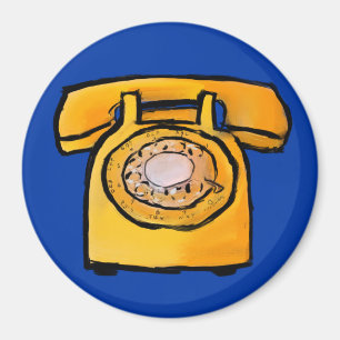Yellow Rotary Phone Magnet