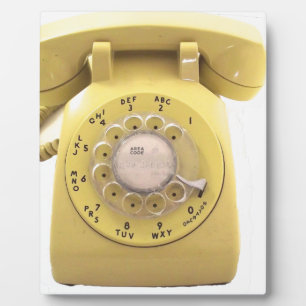 Yellow Rotary Phone Plaque