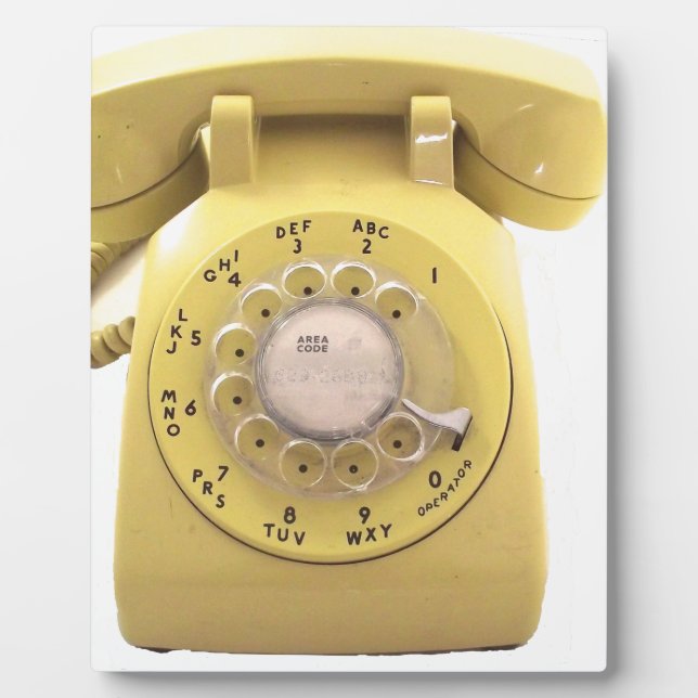 Yellow Rotary Phone Plaque (Front)
