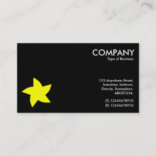Yellow Rotating Star Symbol - Black Business Card